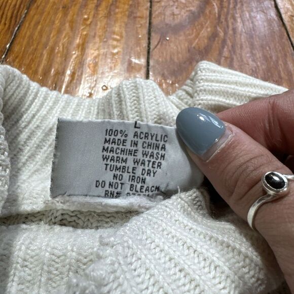 Old Skool Urban Wear Sz L Brown Orange Striped Sweater Turtleneck 100% Acrylic - Picture 5 of 10